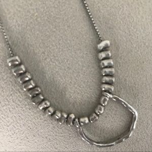 Asymmetrical Silver and Diamond Necklace
